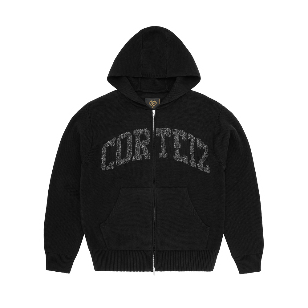 3M COLLEGE KNIT ZIP HOODIE  [BLACK]