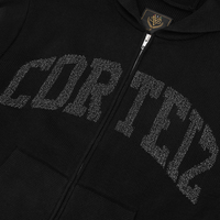 3M COLLEGE KNIT ZIP HOODIE  [BLACK]