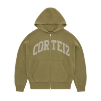 3M COLLEGE KNIT ZIP HOODIE [OLIVE]
