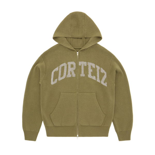 3M COLLEGE KNIT ZIP HOODIE [OLIVE]