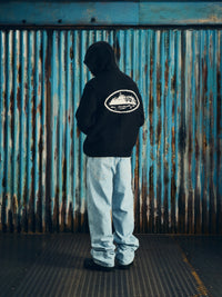 ALCATRAZ HEAVY KNIT ZIP HOODIE [BLACK]