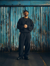 HMP STENCIL CREWNECK [BLACK OVERDYE]