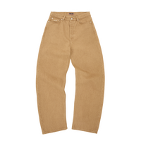 CREST CHAINSTITCH BAGGY JEANS [TAN]