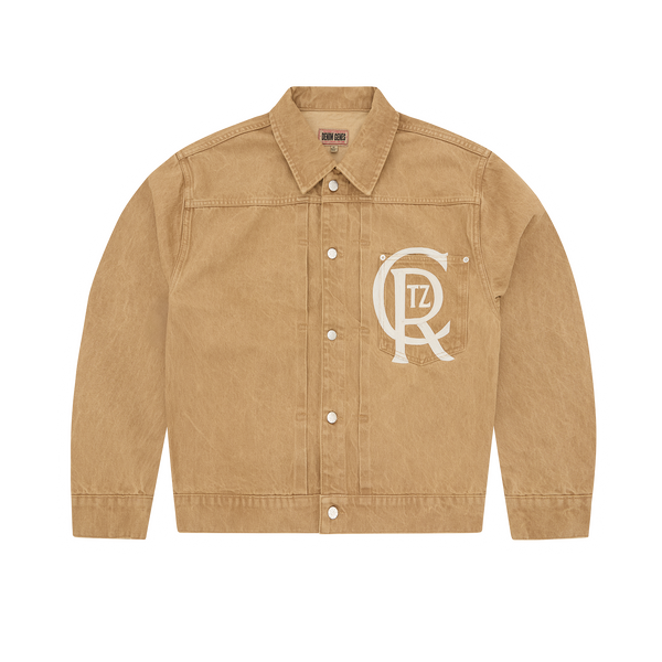 CREST CHAINSTITCH DENIM JACKET [TAN]