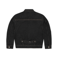 CREST CHAINSTITCH DENIM JACKET [WASHED BLACK]