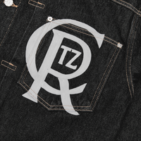 CREST CHAINSTITCH DENIM JACKET [WASHED BLACK]