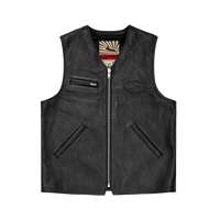 SKYDIVE LEATHER VEST [BLACK]