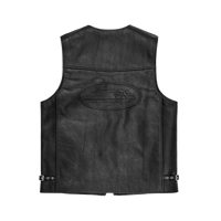 SKYDIVE LEATHER VEST [BLACK]