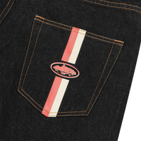 DUAL STRIPE DENIM SHORT [WASHED BLACK]