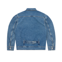 DUAL STRIPE DENIM JACKET [MIDWASH]