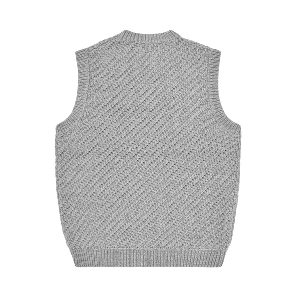 HAND EMBROIDERED KNIT VEST [GREY]