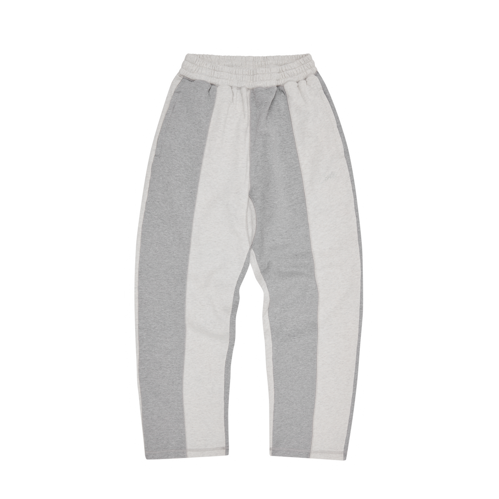 HMP CONTRAST PANEL OPEN HEM SWEATPANT [HEATHER GREY]
