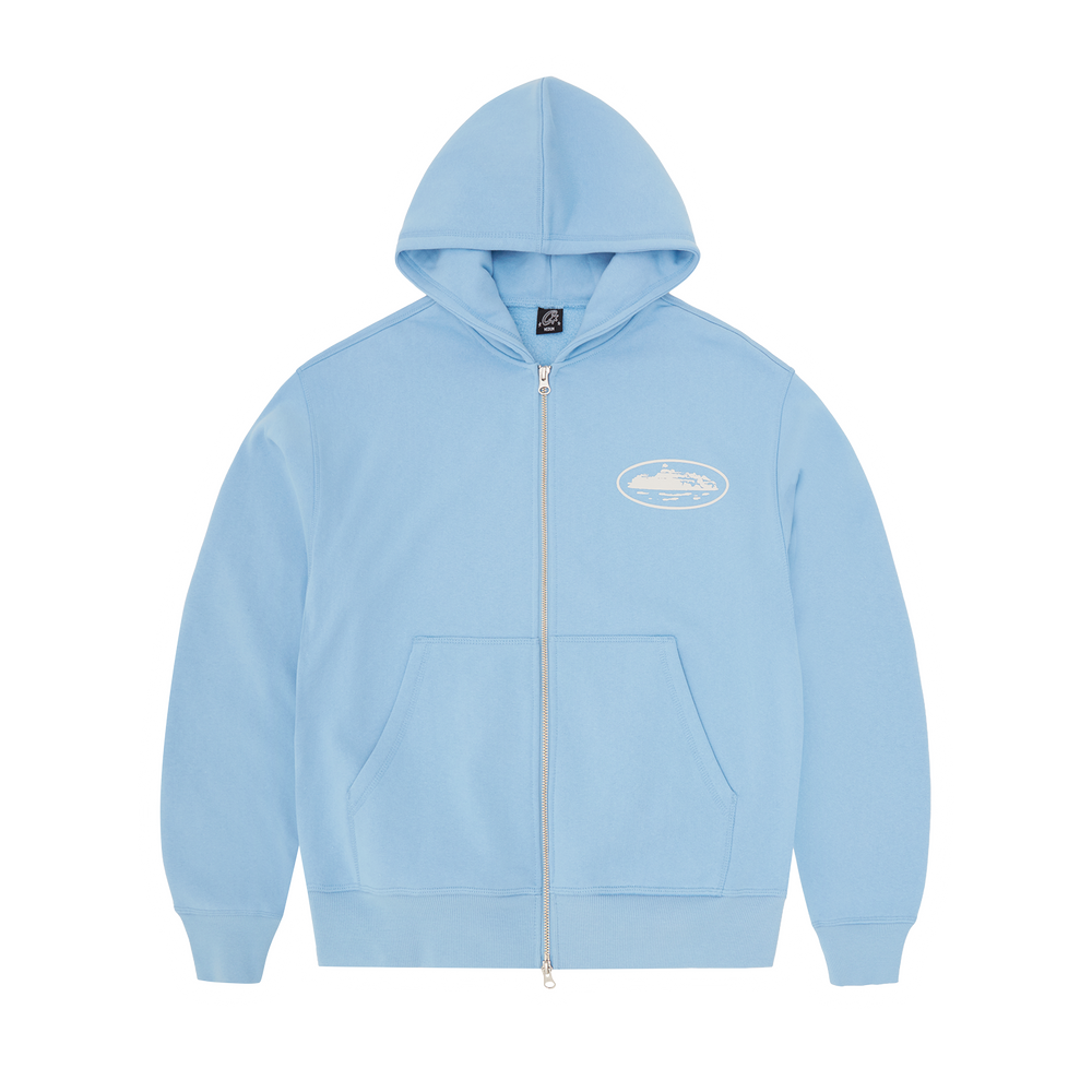 ISLAND PUFF PRINT ZIP HOODIE [BABY BLUE]