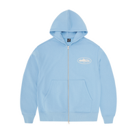 ISLAND PUFF PRINT ZIP HOODIE [BABY BLUE]