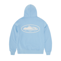 ISLAND PUFF PRINT ZIP HOODIE [BABY BLUE]