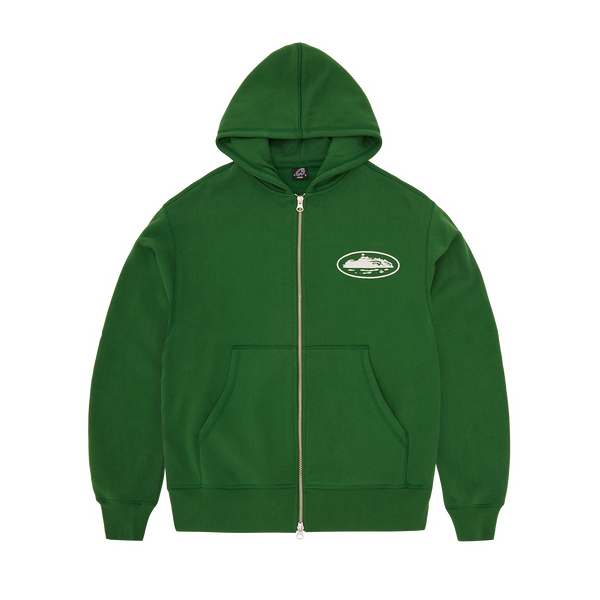 ISLAND PUFF PRINT ZIP HOODIE [GREEN]