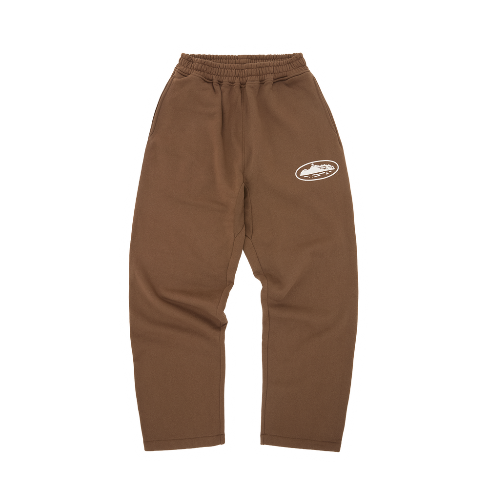 ISLAND PUFF PRINT OPEN HEM SWEATPANT [BROWN]