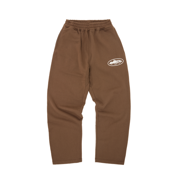 ISLAND PUFF PRINT OPEN HEM SWEATPANT [BROWN]