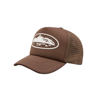 ISLAND PUFF PRINT TRUCKER HAT [BROWN]