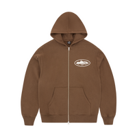 ISLAND PUFF PRINT ZIP HOODIE [BROWN]