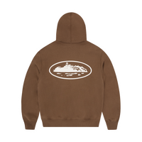 ISLAND PUFF PRINT ZIP HOODIE [BROWN]