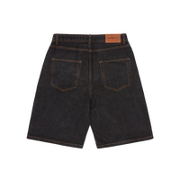 ISLAND BAGGY DENIM SHORT [WASHED BLACK]