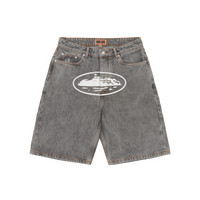 ISLAND BAGGY DENIM SHORT [LIGHT GREY]