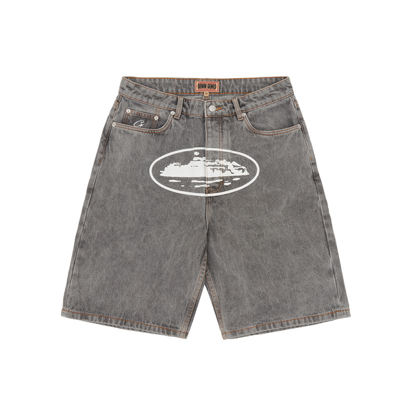 ISLAND BAGGY DENIM SHORT [LIGHT GREY]