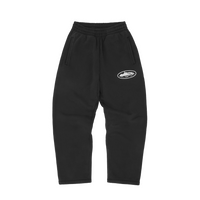 ISLAND PUFF PRINT OPEN HEM SWEATPANT [BLACK]