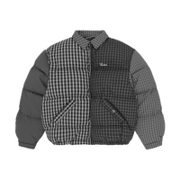 COLLAR BOLO DOWN JACKET [BLACK PLAID]