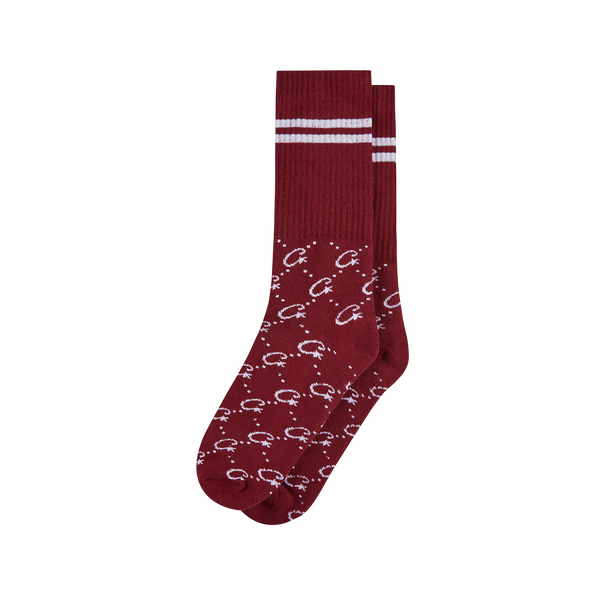 MONOGRAM SOCKS [BURGUNDY]