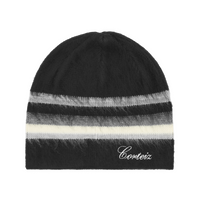 MULTI STRIPE KNIT BEANIE [BLACK]