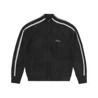 MULTI STRIPE KNIT ZIP UP [BLACK]