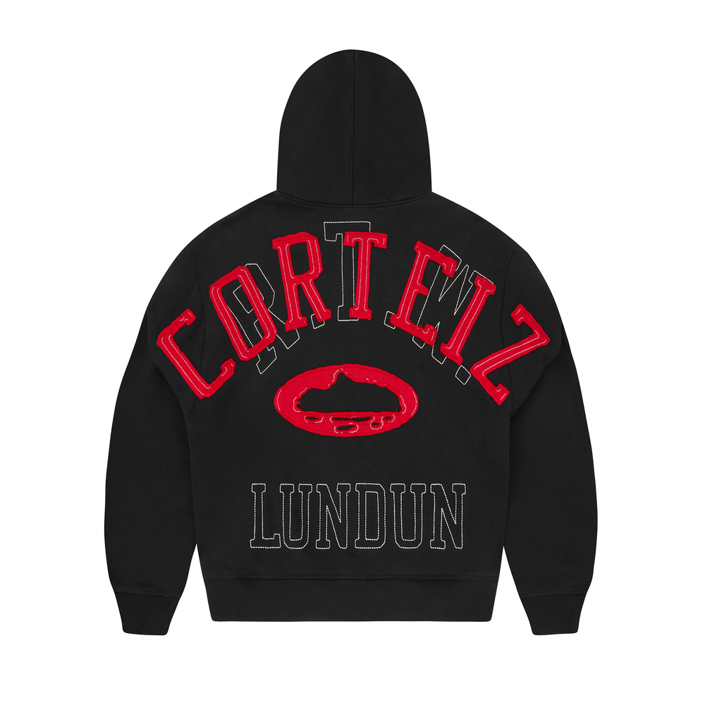 LUNDUN STITCH ZIP HOODIE [BLACK]