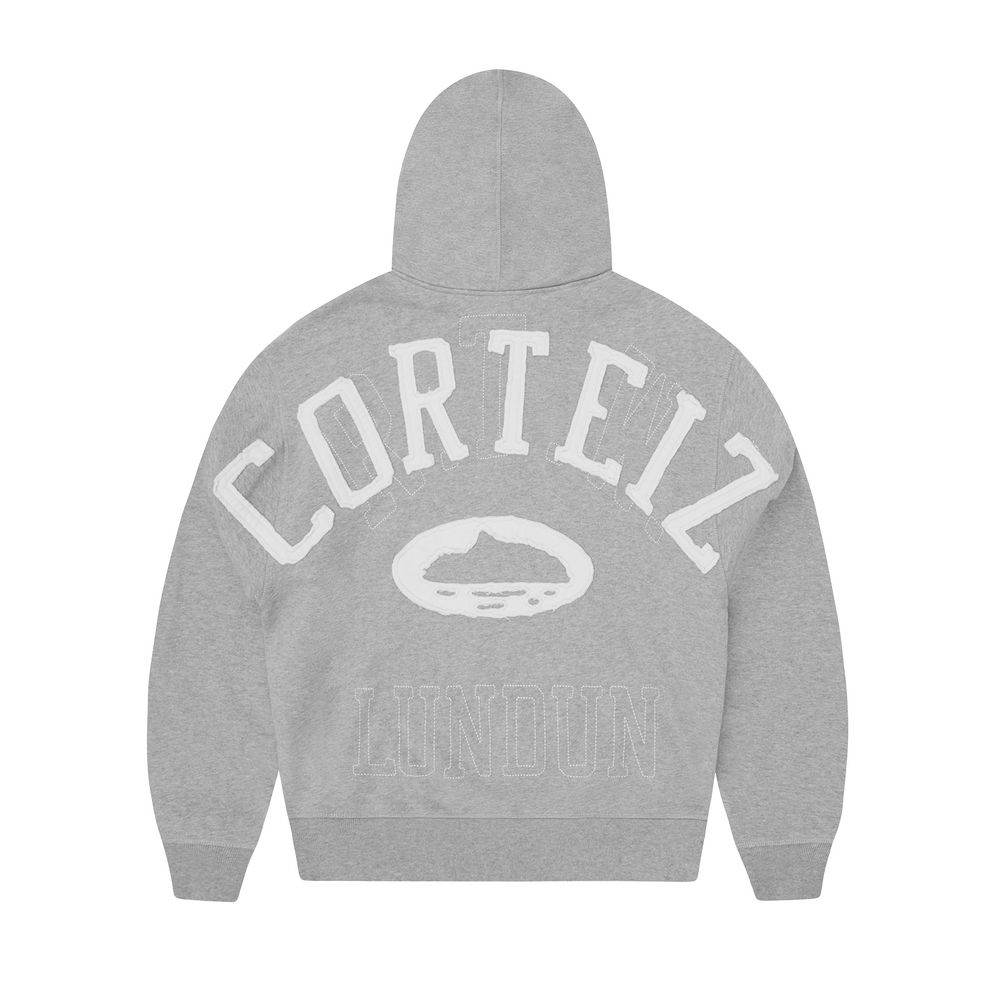 LUNDUN STITCH ZIP HOODIE [HEATHER GREY]