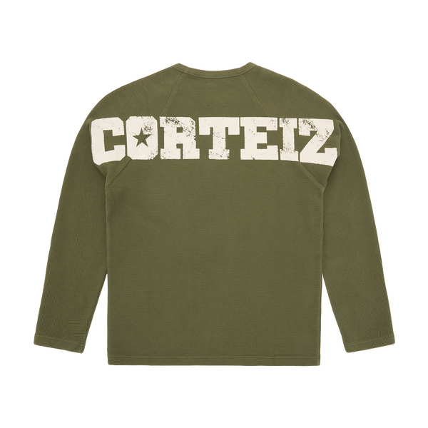 STAR RAGLAN WAFFLE THERMAL [OLIVE]