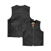 SKYDIVE LEATHER VEST [BLACK]